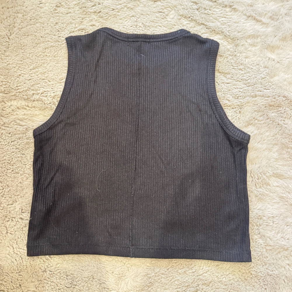 rag & bone Black Ribbed Tank Top - Picture 2 of 2